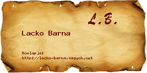 Lacko Barna névjegykártya
