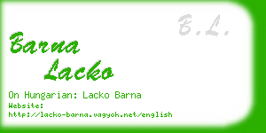 barna lacko business card